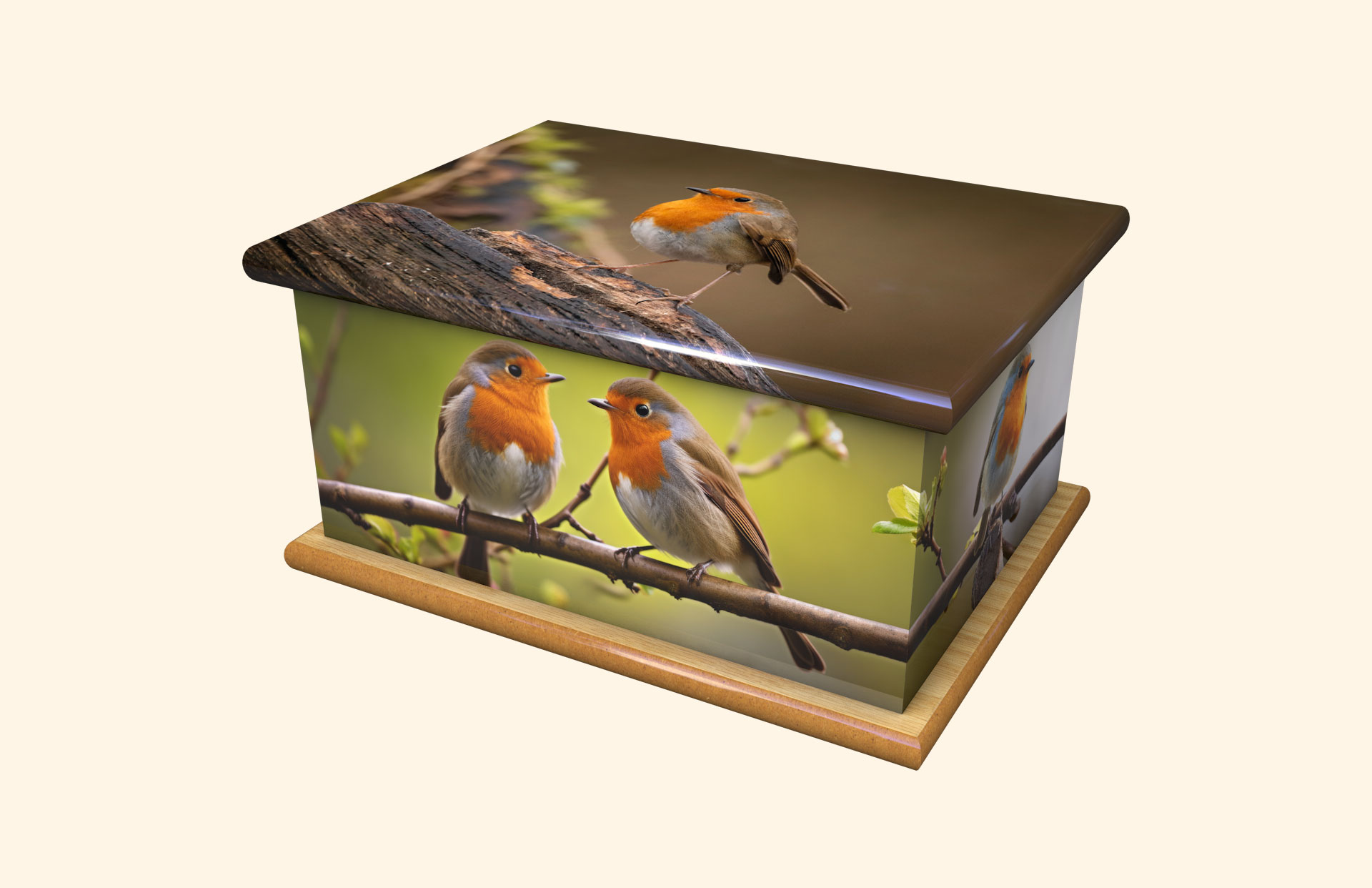 Sweet Robin adult ashes casket